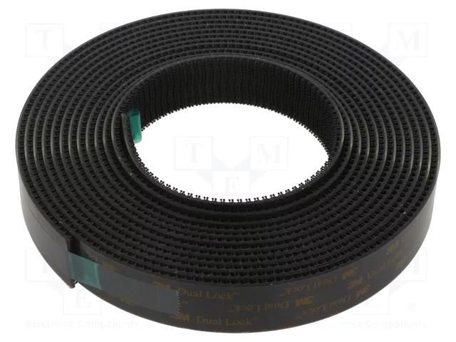 Tape: hook and loop; W: 25mm; L: 5m; Thk: 3.51mm; acrylic; black 3M 3M-SJ3550CF-25-5