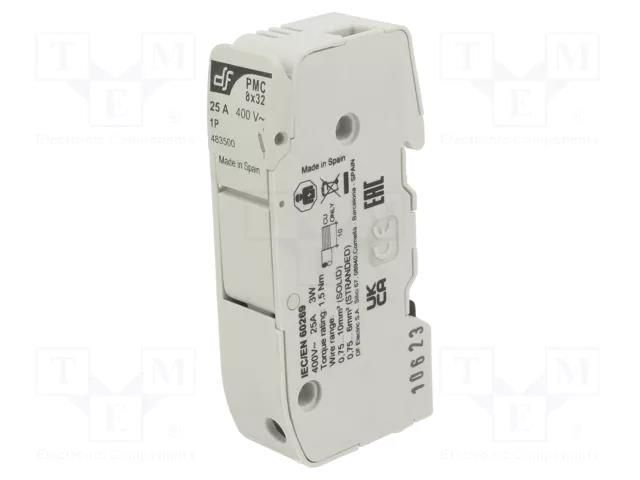 Fuse holder; 8x32mm; for DIN rail mounting; 25A; 400VAC; Poles: 1 DF ELECTRIC 483500
