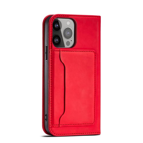 Magnet Card Case case for iPhone 14 Pro Max flip cover wallet stand red, Hurtel 5907769347771 5907769347771