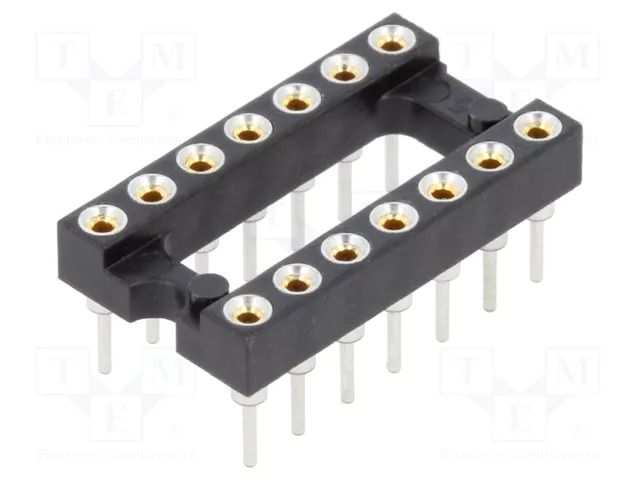 7+7 Pos. Female DIL Vertical Throughboard IC Socket HARWIN D2814-42