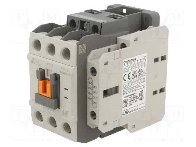 Contactor: 3-pole; NO x3; Auxiliary contacts: NO + NC; 400VAC; 32A LS ELECTRIC MC-32A-400VAC