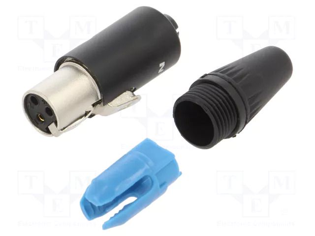 Connector: XLR mini; plug; female; 5A; 500V; PIN: 3; straight; 24AWG REAN RT3FC-B