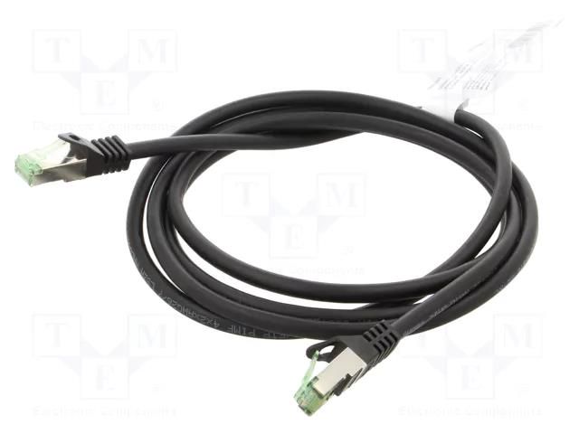 Patch cord; RJ45 plug,both sides; S/FTP; Cat 8.1; stranded; Cu Goobay S/FTP8.1-CU-020BK