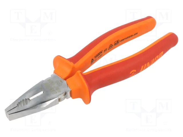 Pliers; insulated,universal; carbon steel; 200mm; 406/1VDEBI UNIOR UNIOR-610423