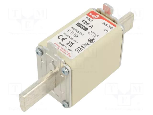 Fuse: fuse; 125A; 690VAC; 550VDC; aR; ceramic; NH1 DF ELECTRIC 365250