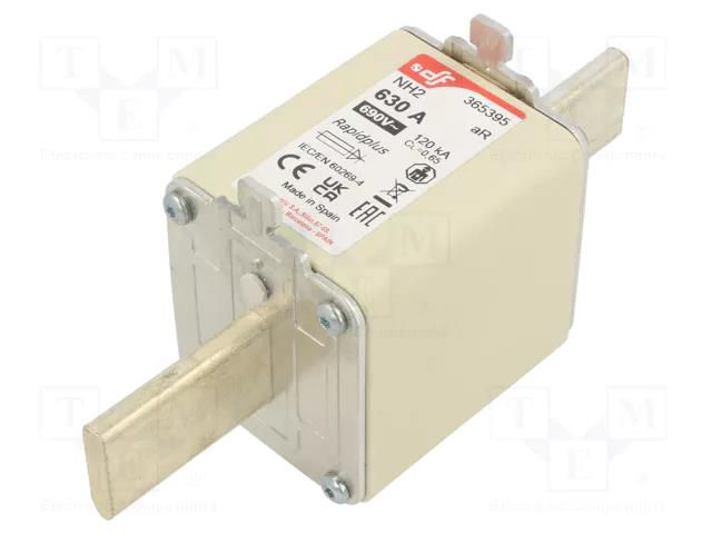 Fuse: fuse; 630A; 690VAC; 550VDC; aR; ceramic; NH2 DF ELECTRIC 365395