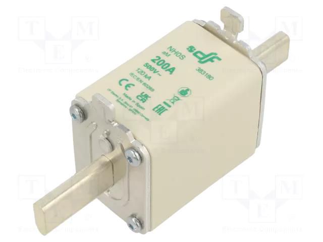 Fuse: fuse; 200A; 500VAC; aM; ceramic; NH0S DF ELECTRIC 383180