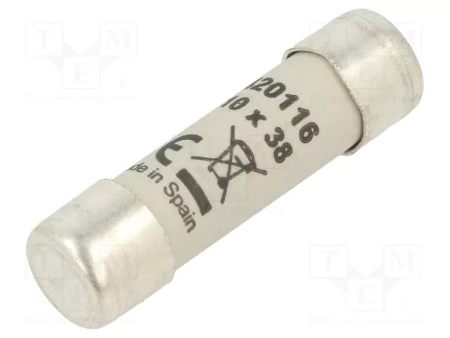 Fuse: fuse; 16A; 500VAC; 250VDC; gG; 10.3x38mm DF ELECTRIC 420116