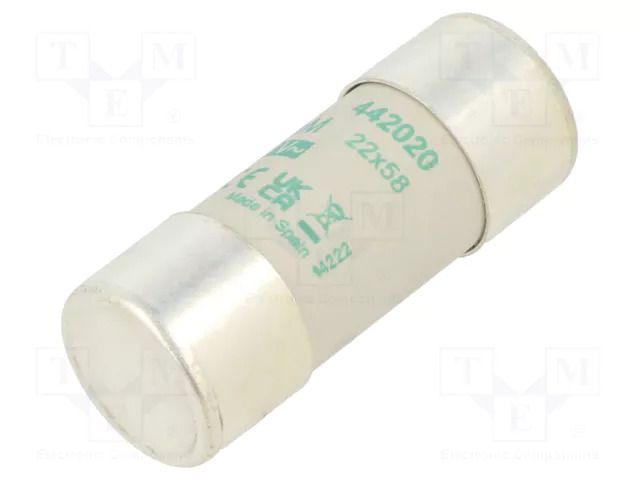 Fuse: fuse; 20A; 690VAC; aM; ceramic,cylindrical,industrial DF ELECTRIC 442020