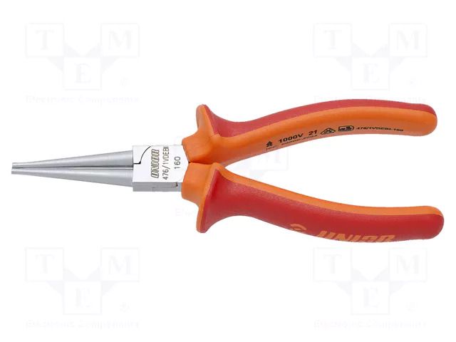 Pliers; insulated,round; carbon steel; 160mm; 476/1VDEBI UNIOR UNIOR-610432