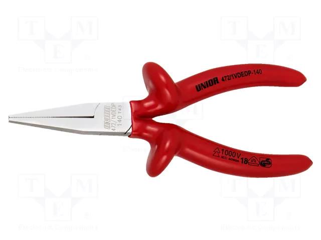 Pliers; insulated,flat; carbon steel; 140mm; 472/1VDEDP UNIOR UNIOR-619182