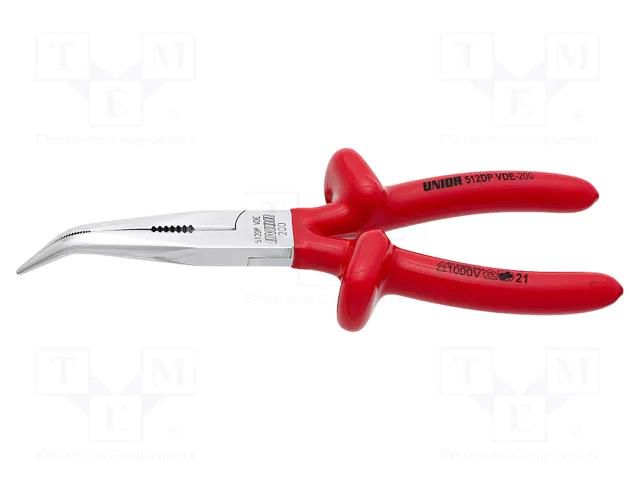 Pliers; insulated,curved,half-rounded nose; 200mm; 512/1VDEDP UNIOR UNIOR-619192