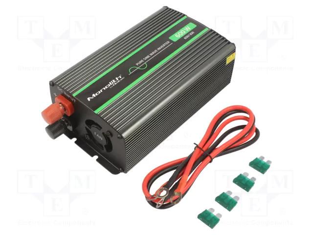 Converter: DC/AC; 300W; Uout: 230VAC; 12VDC; 105x200x55mm; 89% QOLTEC QOLTEC-51932