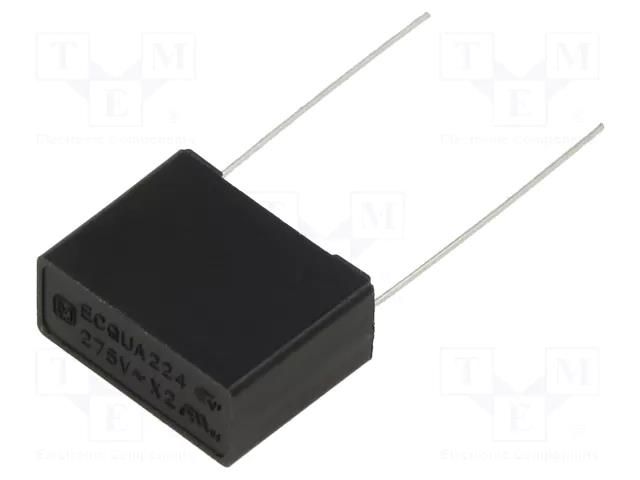Capacitor: polypropylene; ECQUA; 0.22uF; 275VAC; 17.5x14x7.5mm PANASONIC ECQUAAF224S1
