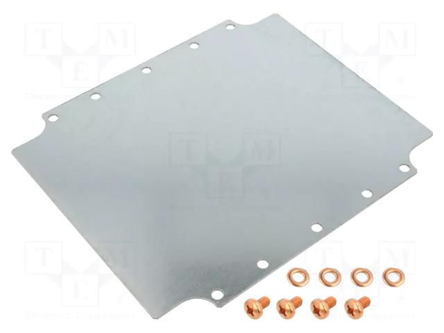 Mounting plate; steel; W: 185mm; L: 215mm; Series: 1590Z HAMMOND HM-1590Z231PL