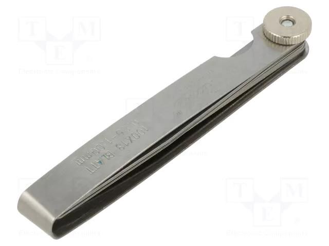 Metric feeler gauge; Range: 0,05÷1mm; L: 100mm; Width: 13mm; 13pcs. SCALA SC470102C
