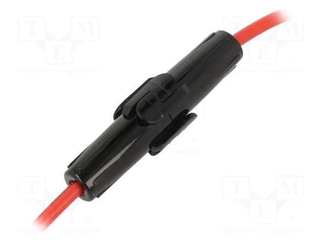Fuse holder; 6.3x32mm; Imax: 20A; Contacts: brass; Leads: cables OPTIFUSE LPA-08B-14R