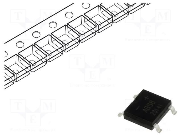 Bridge rectifier: single-phase; Urmax: 800V; If: 0.8A; Ifsm: 30A SMC DIODE SOLUTIONS ABS8TR-SMC