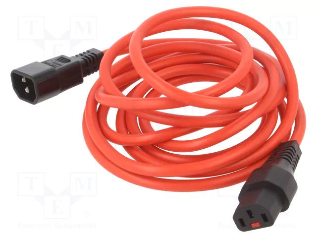 Cable; IEC C13 female,IEC C14 male; 3m; with IEC LOCK locking SCHAFFNER / TE Connectivity SCHAFFNER-820085