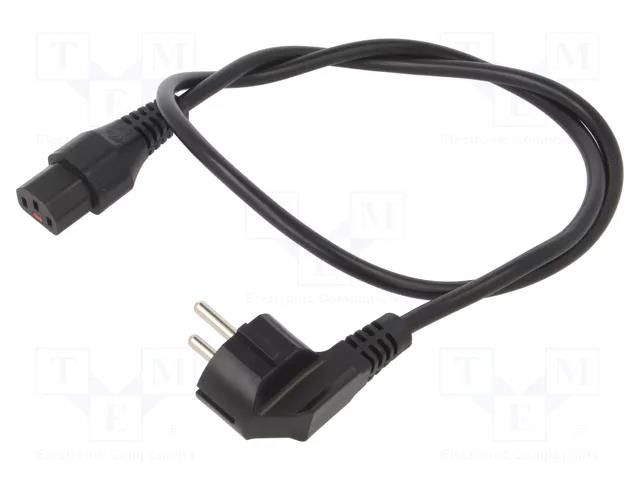 Cable; CEE 7/7 (E/F) plug angled,IEC C13 female; 1m; black; 10A SCHAFFNER SCHAFFNER-816479
