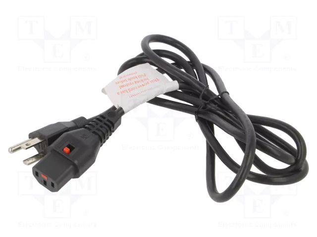 Cable; IEC C13 female,NEMA 5-15 (B) plug; 1.83m; black; 10A; 125V SCHAFFNER / TE Connectivity SCHAFFNER-812502