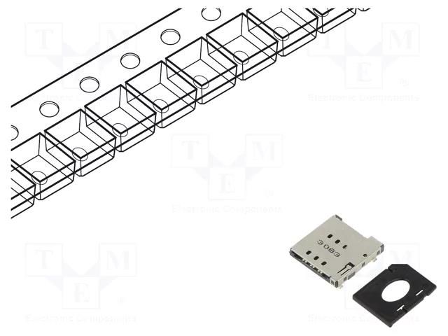 Connector: for cards; Nano SIM; push-push; SMT; PIN: 6 ATTEND 115U-A101.SET