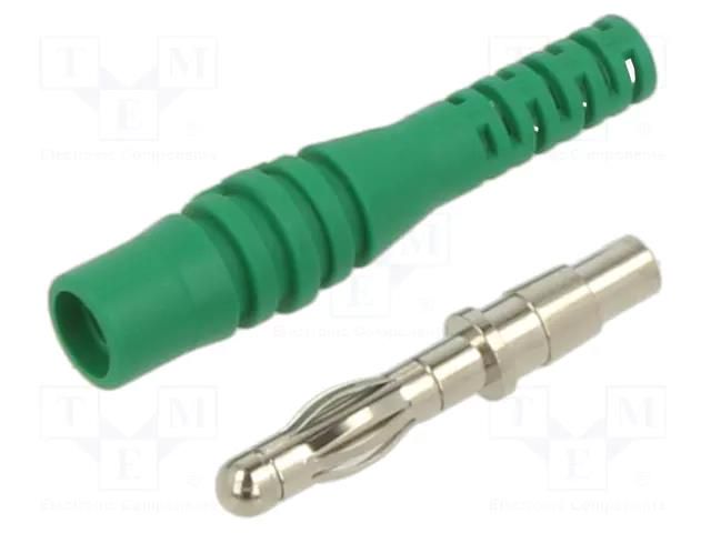 Connector: 4mm banana; plug; 32A; 30VAC; 60VDC; green; 2.5mm2; screw STÄUBLI L-400-25