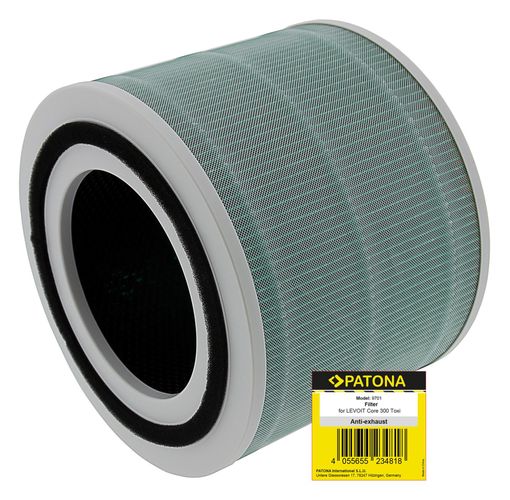 PATONA HEPA filter anti-exhaust toxin for LEVOIT Core 300 Core P350 Core 300-RAC, PATONA 9701 4055655234818