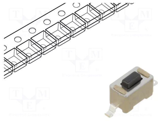 Microswitch TACT; SPST; Pos: 2; 0.05A/24VDC; SMT; none; OFF-(ON) TE Connectivity 1437566-4