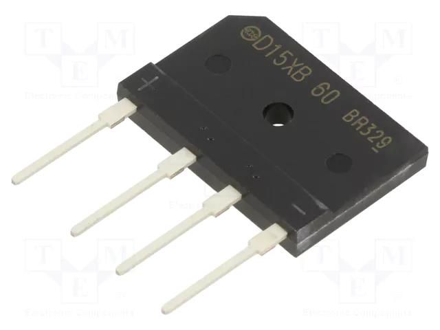 Bridge rectifier: single-phase; Urmax: 600V; If: 15A; Ifsm: 200A SHINDENGEN D15XB60-7000