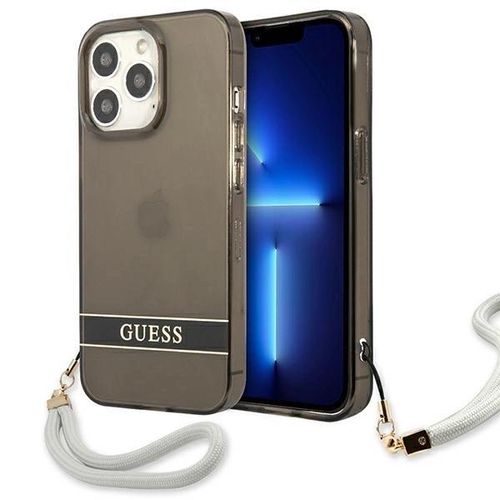 Guess GUHCP13LHTSGSK iPhone 13 Pro / 13 6.1&quot; black/black hardcase Translucent Stap, Guess 3666339040611 3666339040611