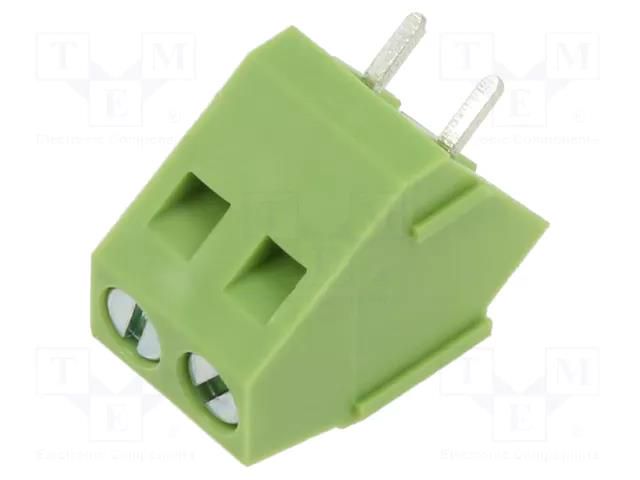 Connector: PCB terminal block; terminal; 10A; 300V; angled 45° XINYA XY103-2P-5.0-GN