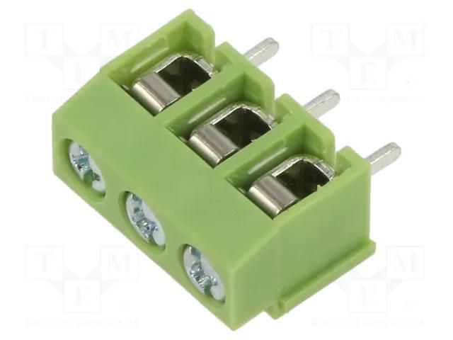 PCB terminal block; angled 90°; 5mm; ways: 3; on PCBs; 2.5mm2; 10A XINYA XY126V-3P-5.0-GN