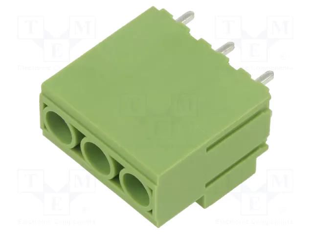 PCB terminal block; angled 90°; 10.16mm; ways: 3; on PCBs; green XINYA XY135-3P-10.16-GN