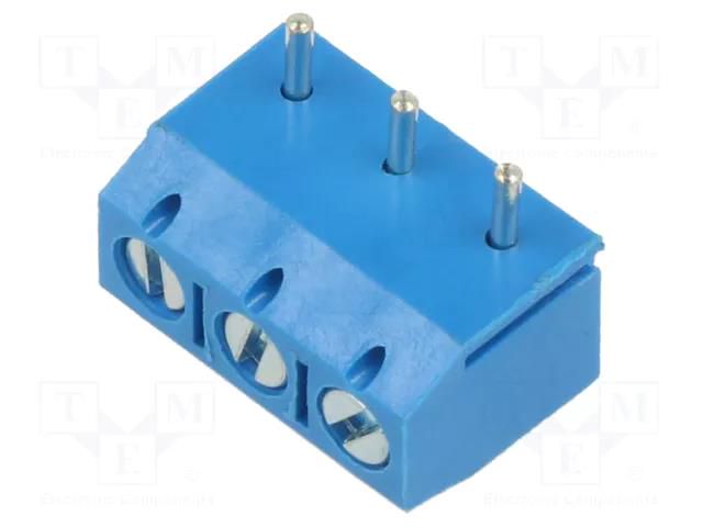 PCB terminal block; straight; 5mm; ways: 3; on PCBs; terminal; blue XINYA XY301RA-3P-5.0-BL