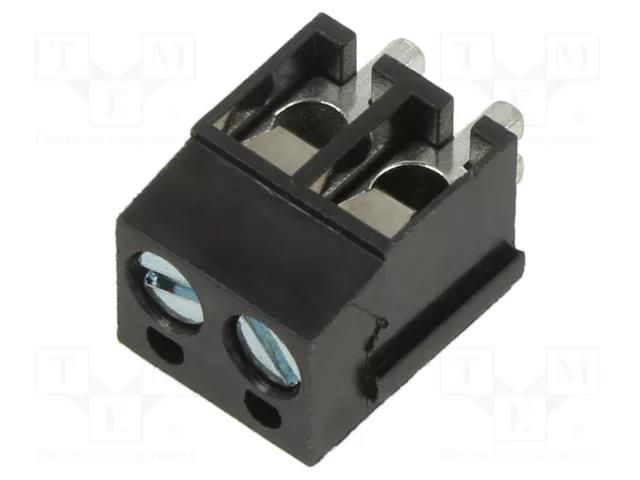 Connector: PCB terminal block; terminal; angled 90°; on PCBs XINYA XY307A-2P-5.0-BK