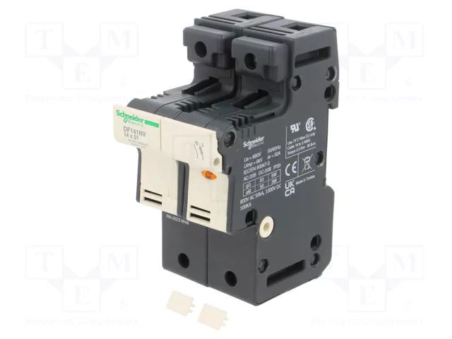 Fuse base; 14x51mm; for DIN rail mounting; Poles: 1+N SCHNEIDER ELECTRIC DF141NV