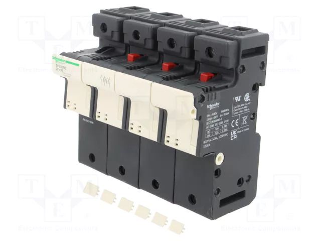 Fuse base; for DIN rail mounting; 125A; Poles: 3+N SCHNEIDER ELECTRIC DF223NC