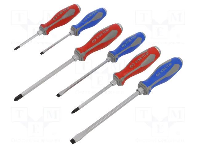 Kit: screwdrivers; for impact,assisted with a key; 6pcs. KING TONY KT-30206MR