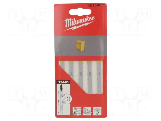 Hacksaw blade-set; wood; 75mm; 5pcs; Kind of holder: T Milwaukee MW-4932346078
