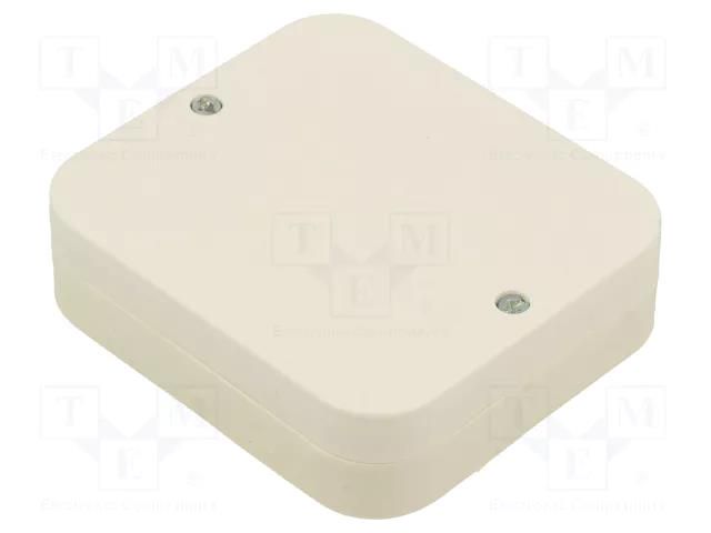 Enclosure: junction box; X: 80mm; Y: 90mm; Z: 24mm; wall mount; IP20 JONEX JX-POT-WH