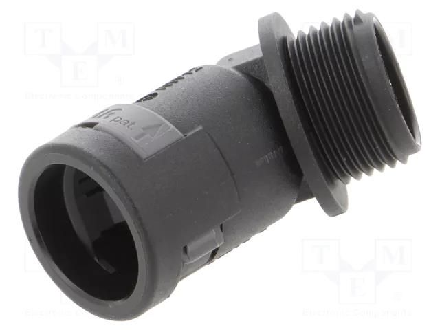 45° angled connector; Thread: metric,outside; polyamide 6; black PMA I-BVAD-M202GT