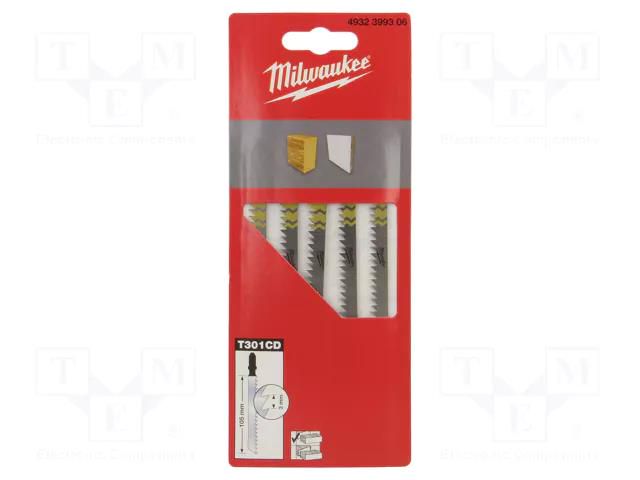 Hacksaw blade-set; wood; 105mm; 5pcs; Kind of holder: T Milwaukee MW-4932399306