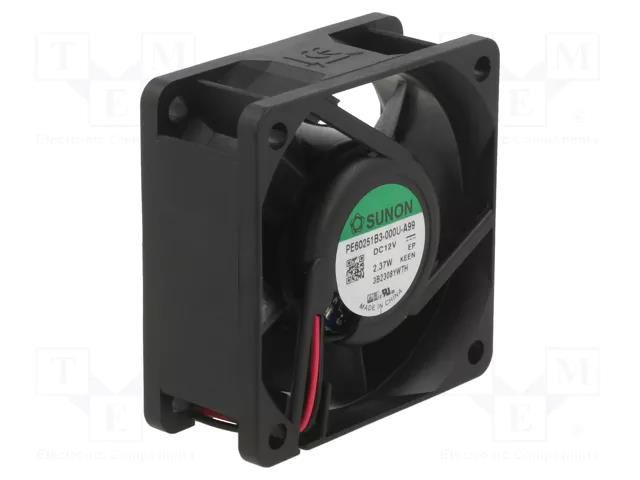 Fan: DC; axial; 12VDC; 60x60x25mm; 49.27m3/h; 38dBA; ball; 5600rpm SUNON PE60251B3-A99