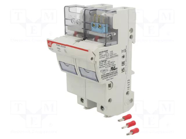 Fuse holder; 22x58mm; for DIN rail mounting; 125A; 690VAC; 750VDC DF ELECTRIC PMX22X58-2