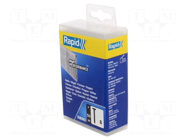 Nails; Ø: 1.2mm; L: 50mm; galvanised steel; 2800pcs. RAPID RAP-8/50-2.8K