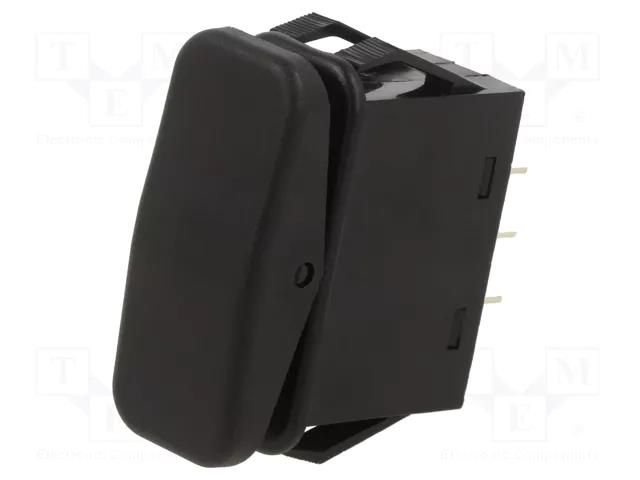 ROCKER; SP3T; Pos: 3; ON-OFF-ON; 10A/28VDC; black; IP56; none; SRC SWITCH COMPONENTS SRC1-1F-DC-1-B