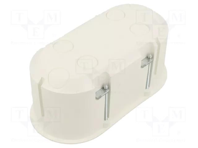 Enclosure: junction box; Ø: 62mm; Z: 60mm; plaster embedded; deep JONEX JX-PK-62/60G-WH