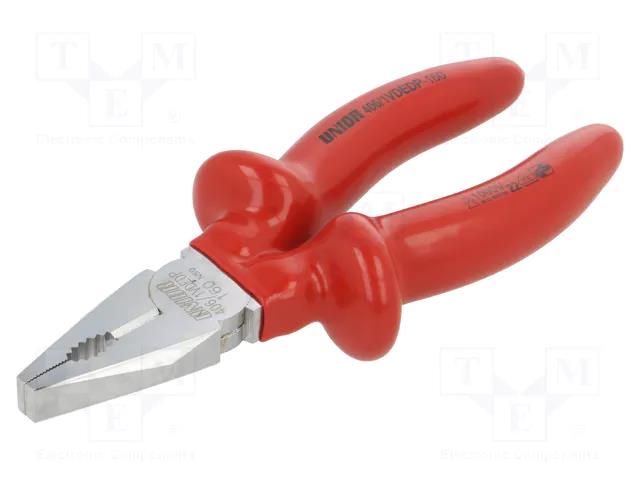Pliers; insulated,universal; carbon steel; 160mm; 406/1VDEDP UNIOR UNIOR-619178