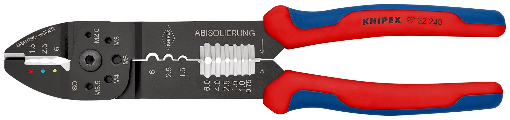 KNIPEX 97 32 240 SB Crimping Pliers with multi-component handles black lacquered 240 mm 97 32 240 SB 4003773079514